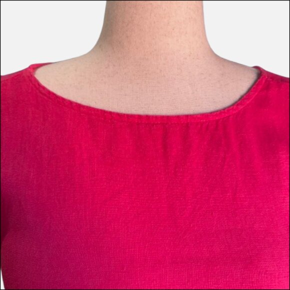 Terzo Millennio Linen Pink Crocheted Lace Trim Made In Italy Blouse (Size M) - Picture 2 of 14